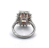 18KWG Pink Lab Grown Diamond=7.52cts, D24=1.69cts,VS2 Lady RIng