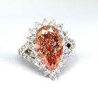 18KWG Pink Lab Grown Diamond=6cts, D36=1.45cts,VS1 Lady RIng