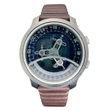 Xeric Vendetta Green Dial/ Brown Band- Wandering Hour Mens Watch