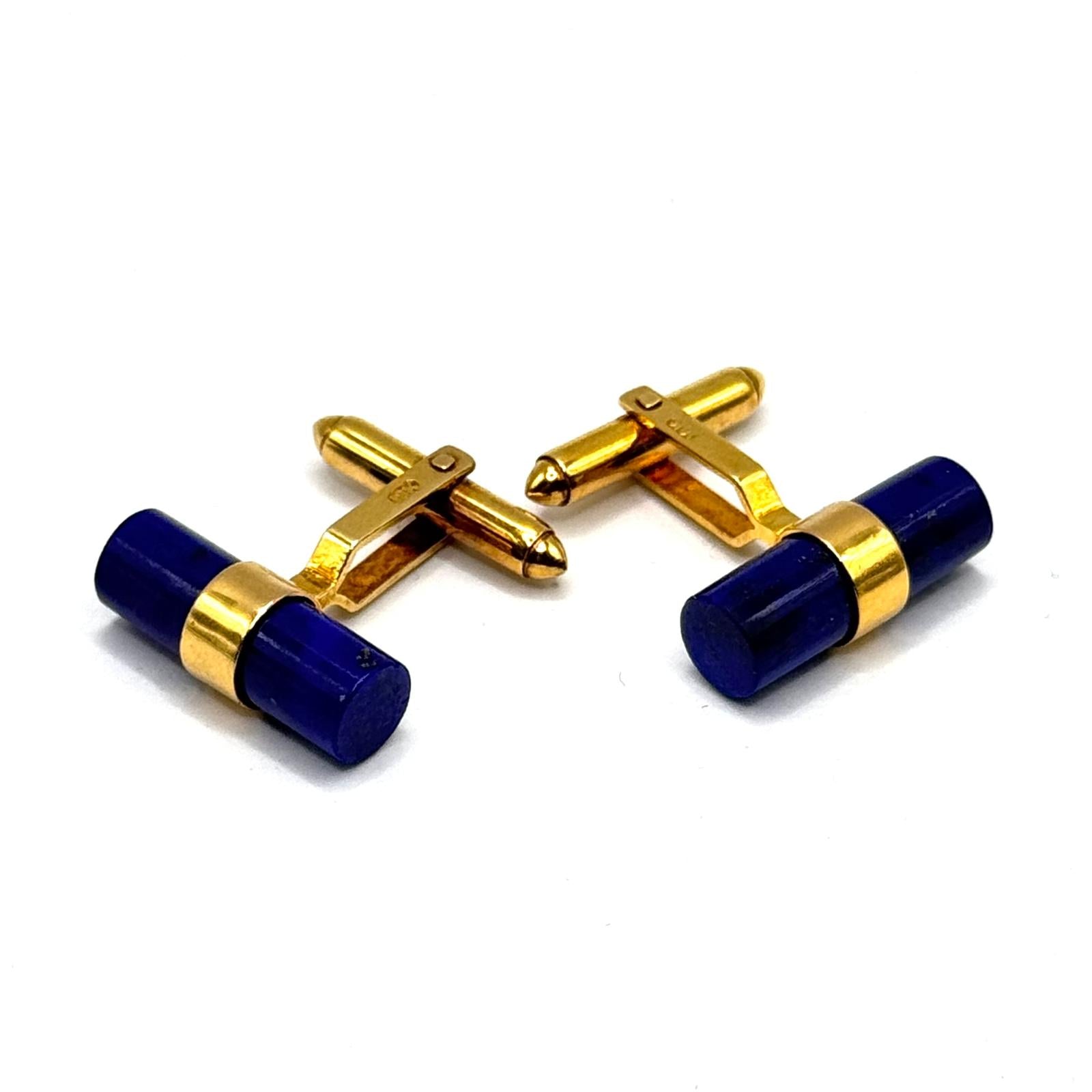 18KYG Lapis Cufflinks Secondary image
