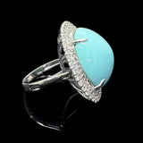 Turquoise Diamond Lady's Ring Pt950
