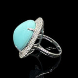 Turquoise Diamond Lady's Ring Pt950