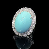 Turquoise Diamond Lady's Ring Pt950