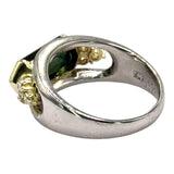 18kWYG Diamond Green Tourmaline=2.96cts Ring w/Cert