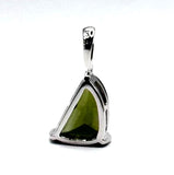 18KWG Diamond Green Tourmanline=10.87cts Pendant w/Cert