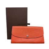 Louis Vuitton Emilie wallet in orange epi leather