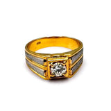 850YWG 2tones Diamond1=0.55cts Men Ring