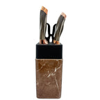 Knife Block Set  7 Pcs Rose Gold Plating