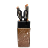 Knife Block Set  7 Pcs Rose Gold Plating