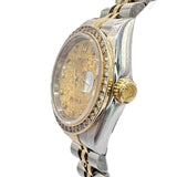 Rolex 69173 Half Gold Automatic Diamond Bezel Watch, 26mm
