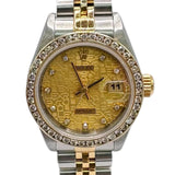 Rolex 69173 Half Gold Automatic Diamond Bezel Watch, 26mm
