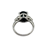 PT900 Blue Tourmaline Cat Eye1=5.59ct, D6=0.4ct Lady Ring w/Cert