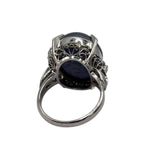 PT900 Star Sapphire1=24.24ct Diamond D7=0.13ct Lady Ring w/Cert