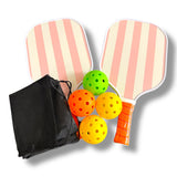 Pickleball Paddles Wood PP 2Pcs Pickleball Racquet and 4 balls