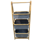 Foldable Laundry Sorter With Bamboo Rack 3 Tiered Laundry Organizer Baskets Hampers Bag Bin For Bathroom, Laundry Room, Bedroom, Nursery, Guest Room, Close
