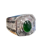 750WG Diamond and Black Diamond Jade (A) Ring