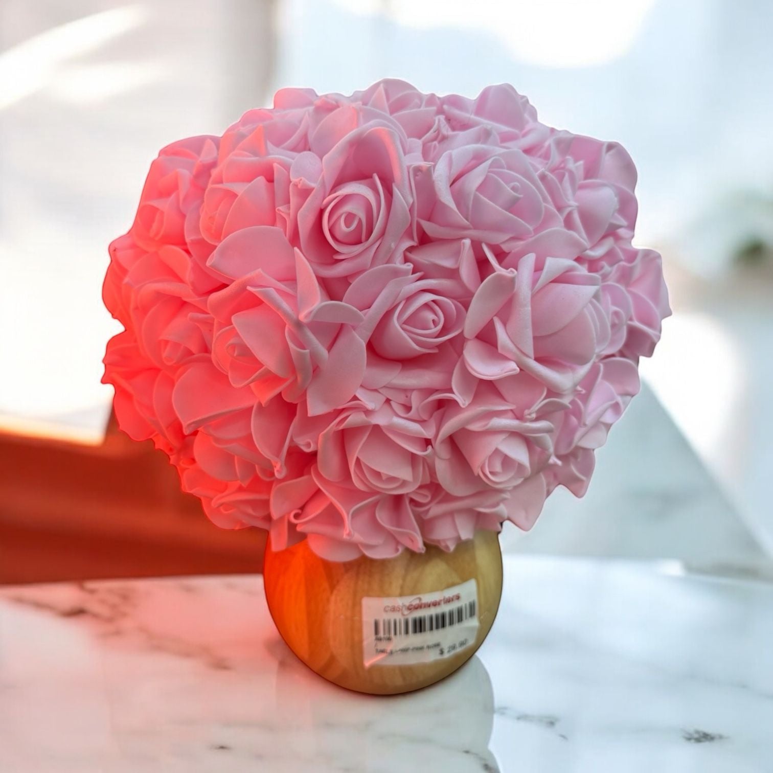 Pink Rose Flower Lamp Cute Table Lamp Flower Desk Lamp Secondary image
