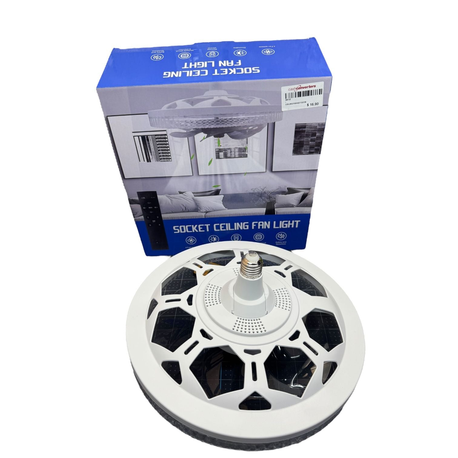 Ceiling Fan with Crystal 3 Tones LED and Remote control E27 Socket Secondary image
