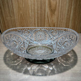 BOWL-OVAL/CARVING/CLEAR CRYSTAL