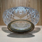 BOWL-OVAL/CARVING/CLEAR CRYSTAL