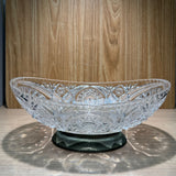 BOWL-OVAL/CARVING/CLEAR CRYSTAL