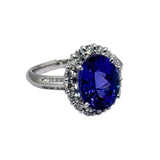PT900 Tanzanite=4.54ct Diamond=0.68ct w/Cert