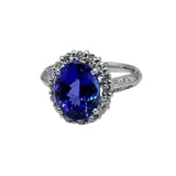 PT900 Tanzanite=4.54ct Diamond=0.68ct w/Cert