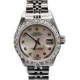 Rolex 79174 Datejust Automatic Custom Diamond Bezel ,Mother Of Pearl Dial Watch, 26mm
