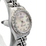 Rolex 79174 Datejust Automatic Custom Diamond Bezel ,Mother Of Pearl Dial Watch, 26mm