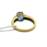 18KYG Blue Topaz=2.15cts, Diamond=0.13cts Ring