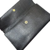 Salvatore Ferragamo Leather Wallet W/ Gold Buckle Accent