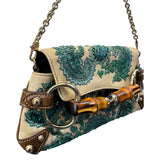 Gucci bamboo handbeaded shoulder handle bag