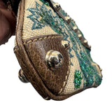 Gucci bamboo handbeaded shoulder handle bag