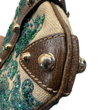 Gucci bamboo handbeaded shoulder handle bag