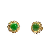 850YG Diamond Jade Earring
