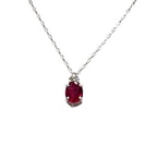 PT950 Pigeon Blood Unheated Ruby=0.55cts Diamond Necklace w/Cert