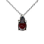 PT950 Pigeon Blood Unheated Ruby=0.55cts Diamond Necklace w/Cert