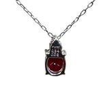 PT950 Pigeon Blood Unheated Ruby=0.55cts Diamond Necklace w/Cert