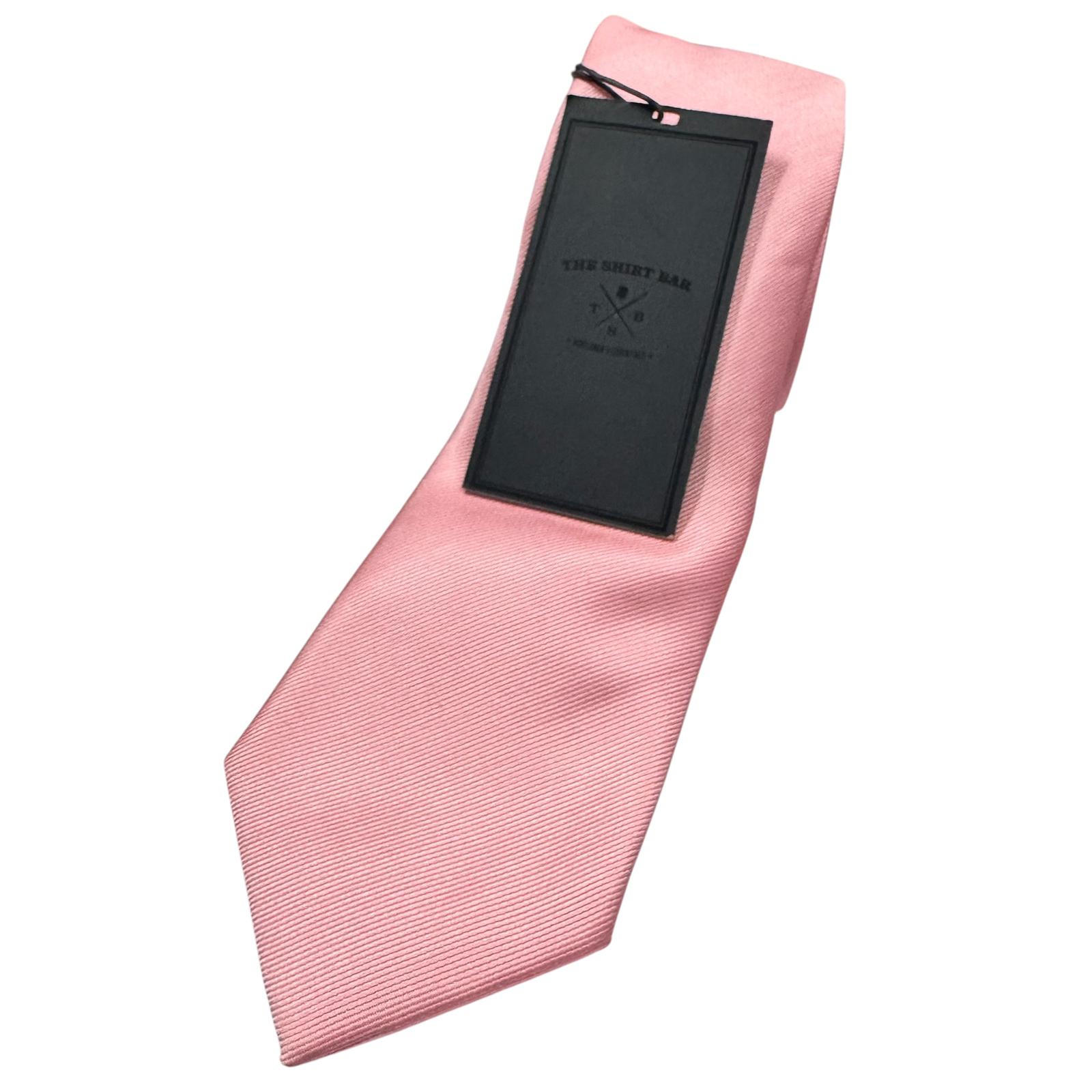 The Shirt Bar Solid Pink Powder Woven Necktie ,Size 7cm Secondary image