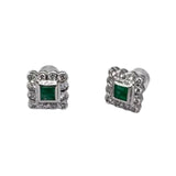 750WG Emerald Diamond Earring