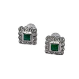 750WG Emerald Diamond Earring