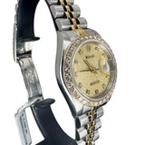 Rolex 69173 Half Gold Automatic Diamond Bezel Watch Computer Dial, 26mm