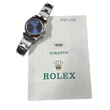 Rolex 76080 Oyster Perpetual Automatic Blue Dial Watch, 25mm