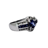 PT900 Blue Sapphire=1.57cts , Diamond=0.39cts w/Cert