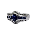 PT900 Blue Sapphire=1.57cts , Diamond=0.39cts w/Cert