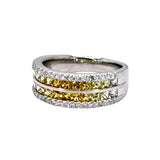 PT900 White/Yellow Sapphire=1.35cts, Diamond=0.26cts RIng w/Cert