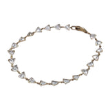 18KWG Aquamarine=4.13cts Bracelet, Length 17cm