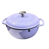 Lodge 6 Quart Enameled Cast Iron Dutch Oven with Lid – Dual Handles – Oven Safe up to 500° F or on Stovetop - Use to Marinate, Cook, Bake, Refrigerate and Serve
