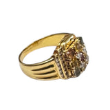 750YG Color Stone Diamond Men Ring