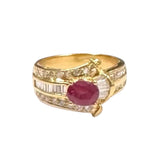 850YG Ruby Diamond Ring